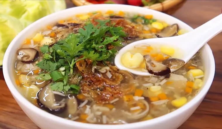 Chicken and mushroom soup - a specialty of the Northwest mountains and forests