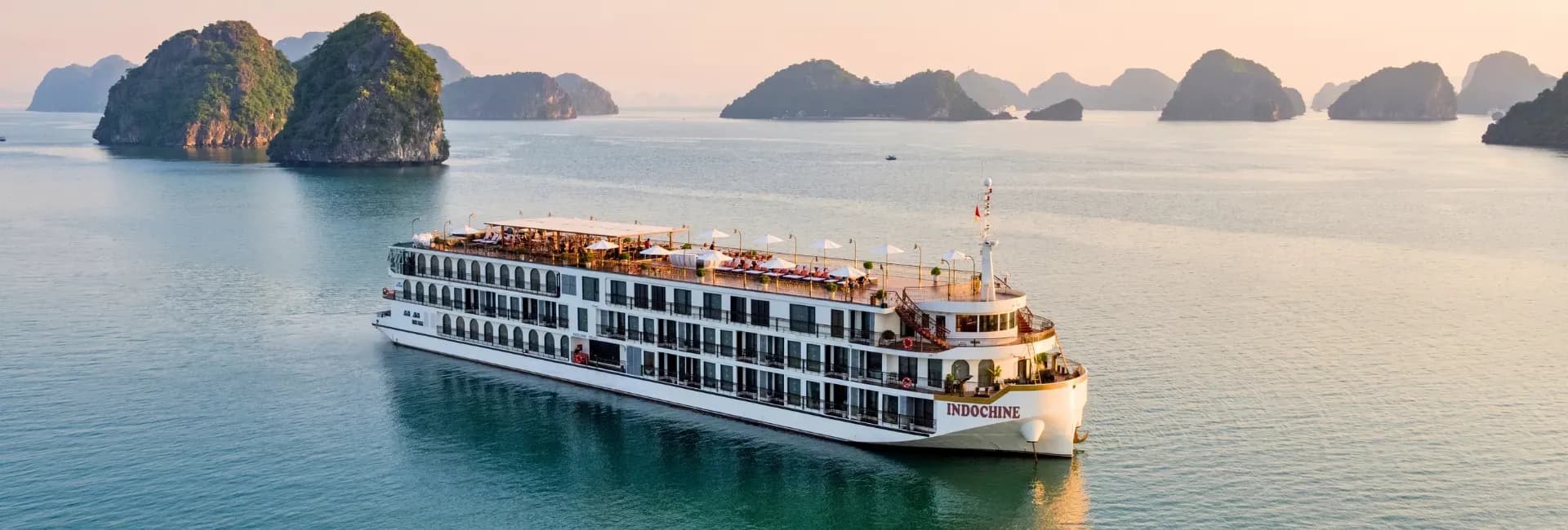 Indochine cruise floating on Ha Long Bay.